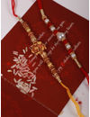 YouBella 2 Rakhi and 2 Greeting Card Combo for Brother, Rakhi Gift for Brother/bhaiyya/bhai (Style 1)